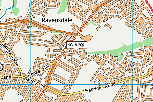 NG18 2QU map - OS VectorMap District (Ordnance Survey)