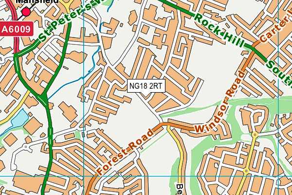 NG18 2RT map - OS VectorMap District (Ordnance Survey)