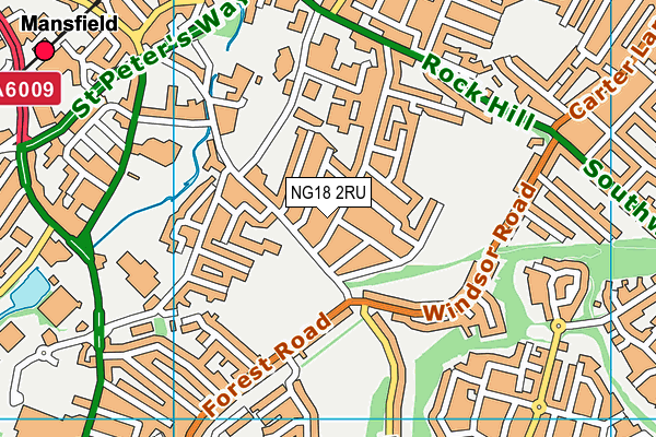 NG18 2RU map - OS VectorMap District (Ordnance Survey)
