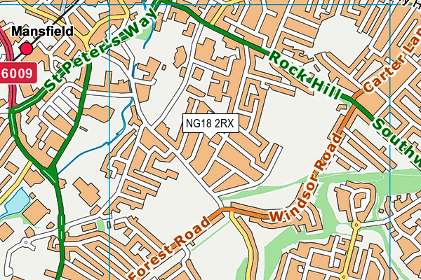 NG18 2RX map - OS VectorMap District (Ordnance Survey)