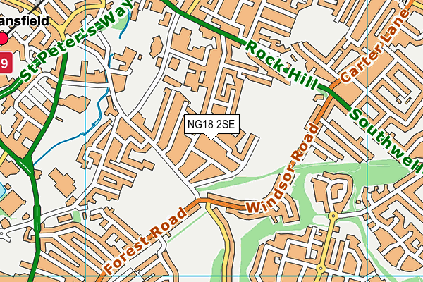 NG18 2SE map - OS VectorMap District (Ordnance Survey)