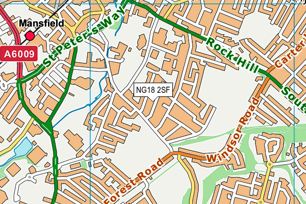 NG18 2SF map - OS VectorMap District (Ordnance Survey)