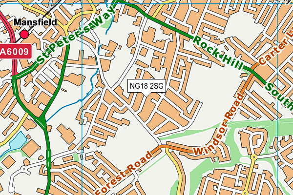 NG18 2SG map - OS VectorMap District (Ordnance Survey)