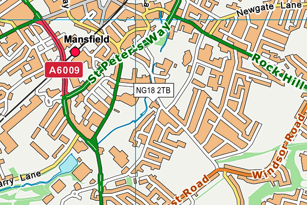 NG18 2TB map - OS VectorMap District (Ordnance Survey)