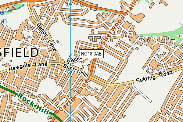 NG18 3AB map - OS VectorMap District (Ordnance Survey)