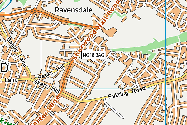 NG18 3AG map - OS VectorMap District (Ordnance Survey)