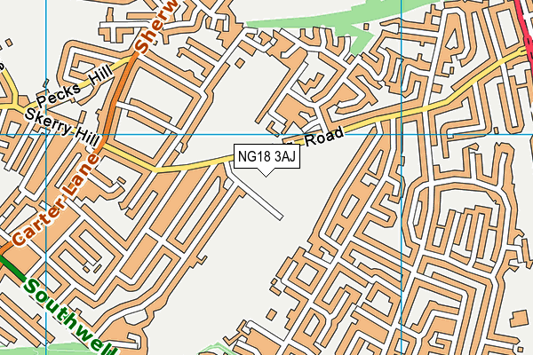 NG18 3AJ map - OS VectorMap District (Ordnance Survey)