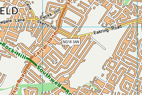 NG18 3AN map - OS VectorMap District (Ordnance Survey)