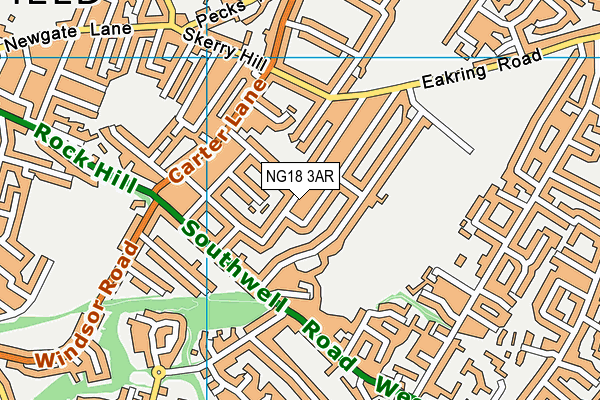 NG18 3AR map - OS VectorMap District (Ordnance Survey)