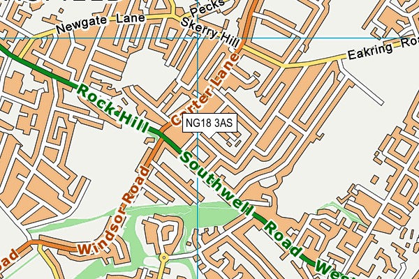 NG18 3AS map - OS VectorMap District (Ordnance Survey)