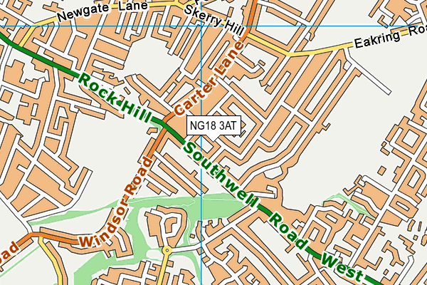 NG18 3AT map - OS VectorMap District (Ordnance Survey)