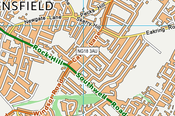 NG18 3AU map - OS VectorMap District (Ordnance Survey)