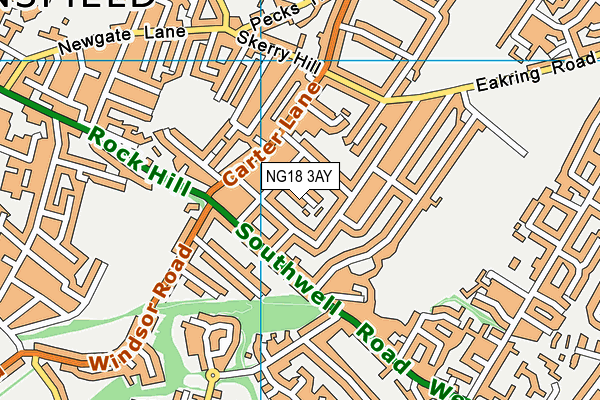 NG18 3AY map - OS VectorMap District (Ordnance Survey)