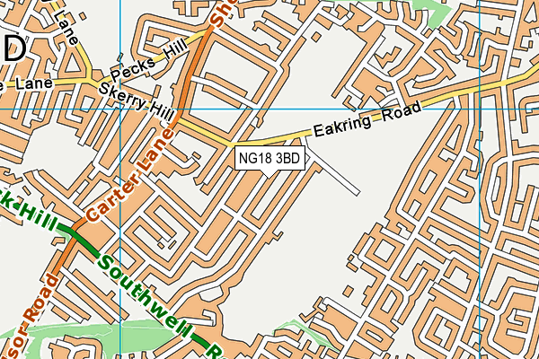 NG18 3BD map - OS VectorMap District (Ordnance Survey)