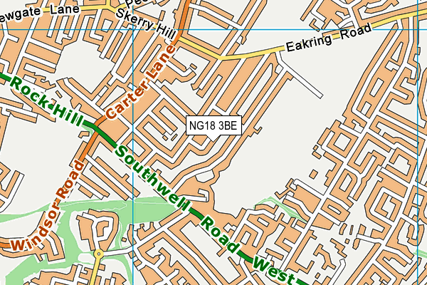 NG18 3BE map - OS VectorMap District (Ordnance Survey)