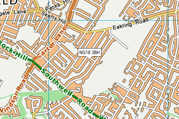 NG18 3BH map - OS VectorMap District (Ordnance Survey)