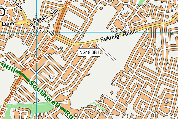 NG18 3BJ map - OS VectorMap District (Ordnance Survey)