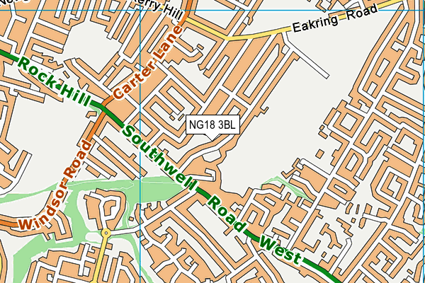 NG18 3BL map - OS VectorMap District (Ordnance Survey)