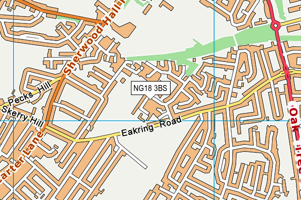 NG18 3BS map - OS VectorMap District (Ordnance Survey)