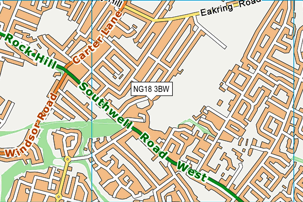 NG18 3BW map - OS VectorMap District (Ordnance Survey)