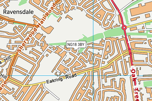 NG18 3BY map - OS VectorMap District (Ordnance Survey)