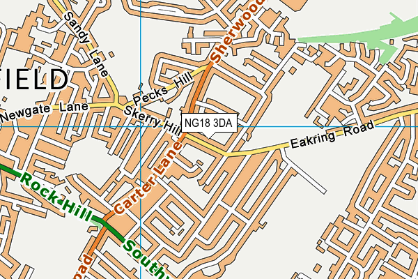 NG18 3DA map - OS VectorMap District (Ordnance Survey)