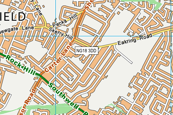 NG18 3DD map - OS VectorMap District (Ordnance Survey)