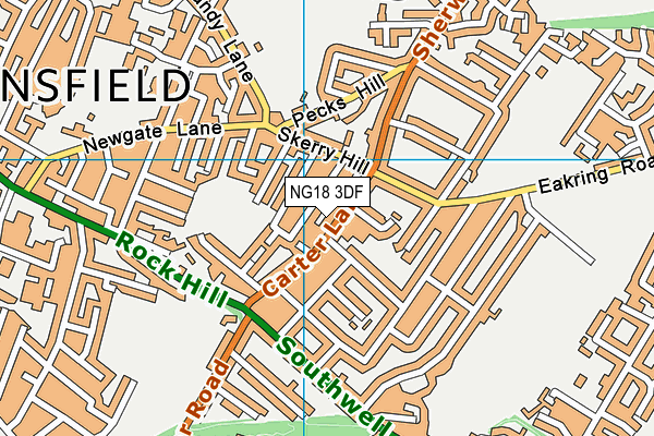 NG18 3DF map - OS VectorMap District (Ordnance Survey)