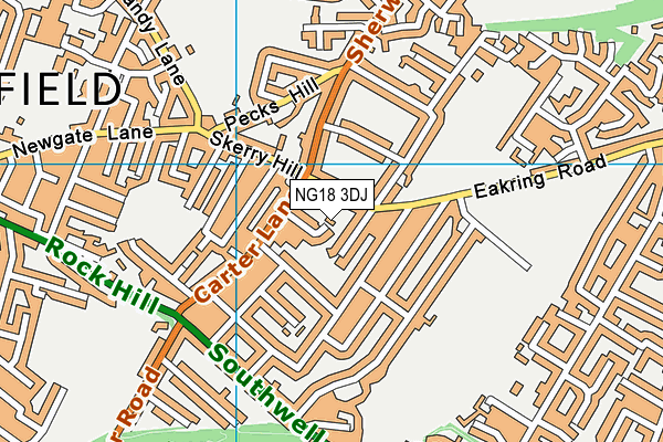 NG18 3DJ map - OS VectorMap District (Ordnance Survey)