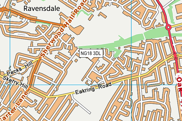 NG18 3DL map - OS VectorMap District (Ordnance Survey)