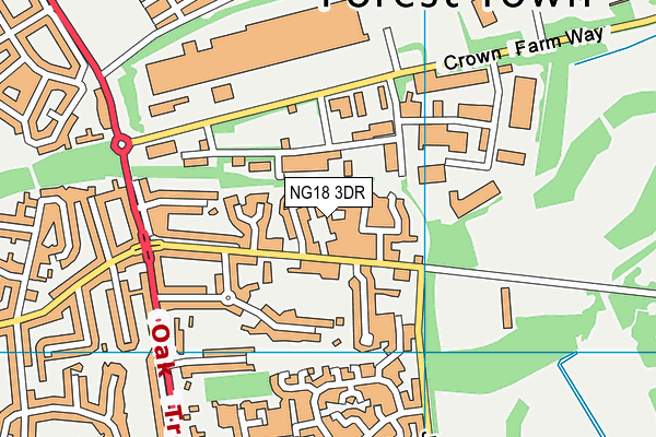 NG18 3DR map - OS VectorMap District (Ordnance Survey)