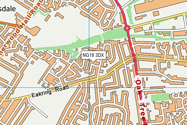 NG18 3DX map - OS VectorMap District (Ordnance Survey)