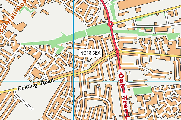 NG18 3EA map - OS VectorMap District (Ordnance Survey)