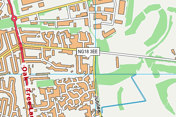 NG18 3EE map - OS VectorMap District (Ordnance Survey)