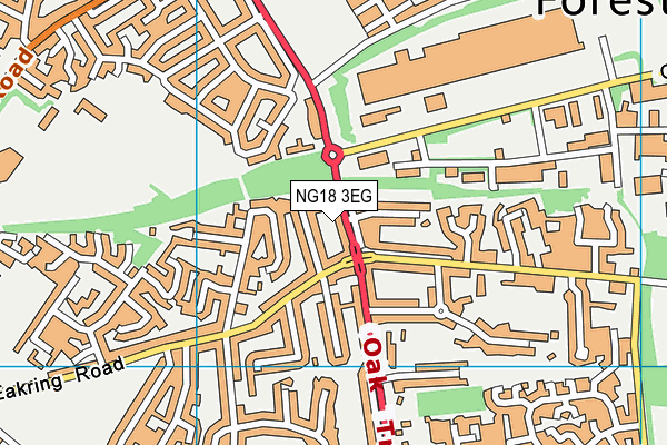 NG18 3EG map - OS VectorMap District (Ordnance Survey)