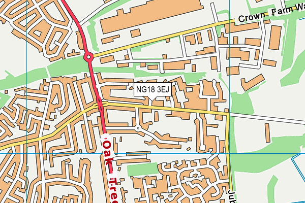 NG18 3EJ map - OS VectorMap District (Ordnance Survey)