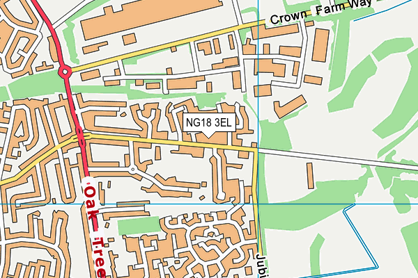 NG18 3EL map - OS VectorMap District (Ordnance Survey)