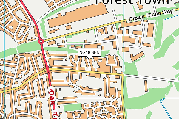 NG18 3EN map - OS VectorMap District (Ordnance Survey)