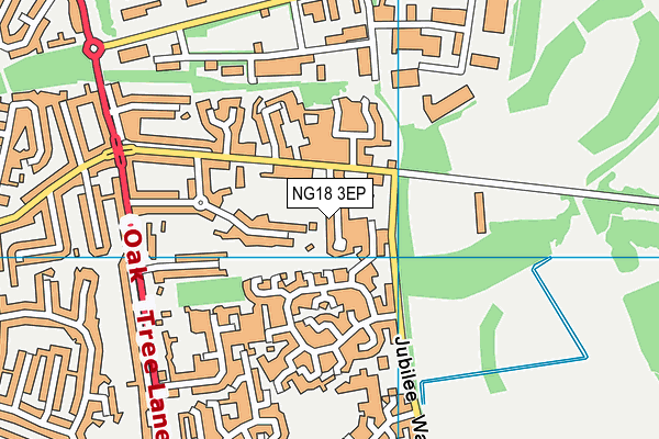 NG18 3EP map - OS VectorMap District (Ordnance Survey)