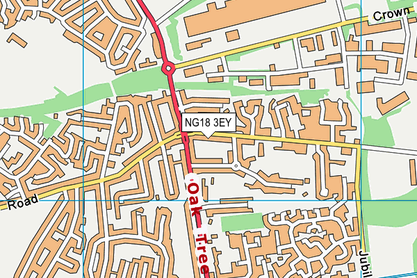 NG18 3EY map - OS VectorMap District (Ordnance Survey)