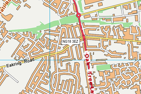 NG18 3EZ map - OS VectorMap District (Ordnance Survey)