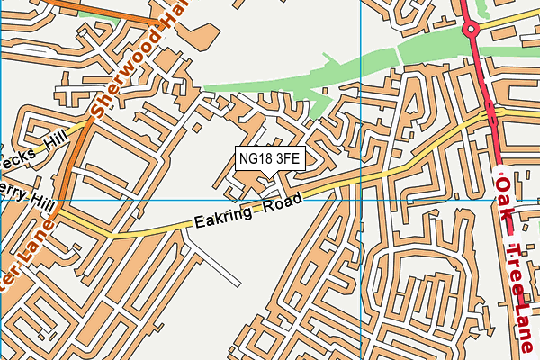 NG18 3FE map - OS VectorMap District (Ordnance Survey)