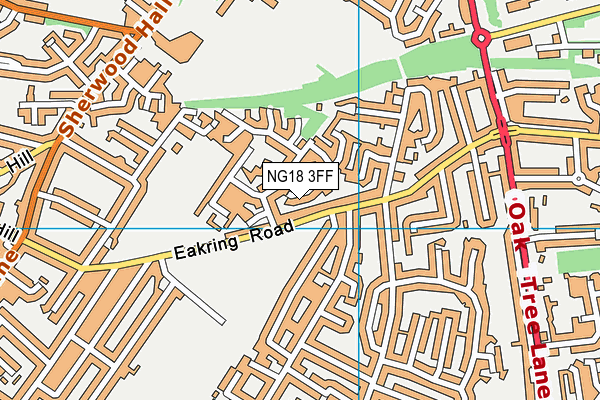 NG18 3FF map - OS VectorMap District (Ordnance Survey)