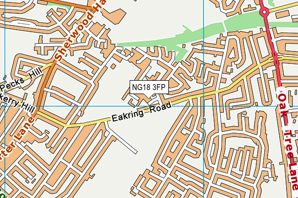 NG18 3FP map - OS VectorMap District (Ordnance Survey)