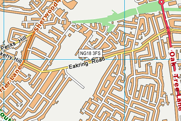 NG18 3FS map - OS VectorMap District (Ordnance Survey)