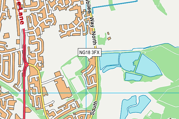 NG18 3FX map - OS VectorMap District (Ordnance Survey)