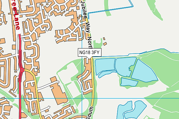 NG18 3FY map - OS VectorMap District (Ordnance Survey)