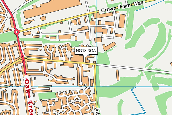 NG18 3GA map - OS VectorMap District (Ordnance Survey)