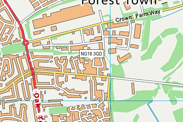 NG18 3GD map - OS VectorMap District (Ordnance Survey)