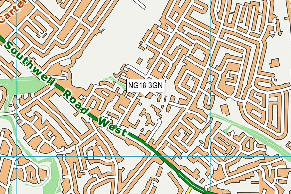 NG18 3GN map - OS VectorMap District (Ordnance Survey)